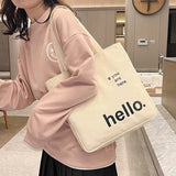 Large Capacity Canvas Shoulder Bag Eco-Friendly Reusable Foldable