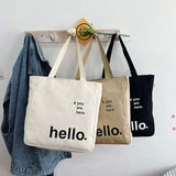 Large Capacity Canvas Shoulder Bag Eco-Friendly Reusable Foldable