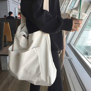Women Large Capacity Canvas Shoulder Bag Casual Handbag Tote Reusable
