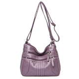 Women Soft Leather Crossbody Bag High Capacity Casual Messenger Shoulder Bag