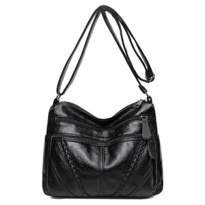 Women Soft Leather Crossbody Bag High Capacity Casual Messenger Shoulder Bag