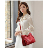 Women Soft Leather Crossbody Bag High Capacity Casual Messenger Shoulder Bag