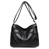 Women Soft Leather Crossbody Bag High Capacity Casual Messenger Shoulder Bag