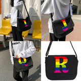 Rainbow Series Canvas Crossbody Bag Large Capacity Satchels