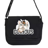Canvas Crossbody Bag Cat Series Youth Satchel Unisex