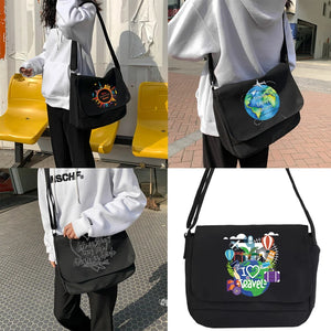 Canvas Crossbody Bag Large Capacity Messenger Unisex Travel Satchel