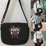 Large Capacity Canvas Crossbody Bag Dog Series