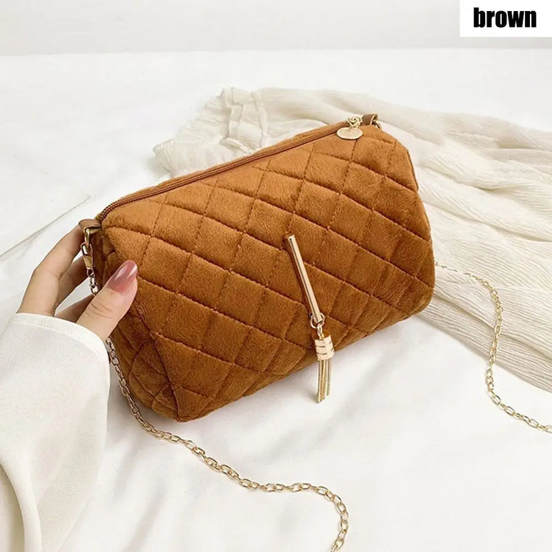 Women Large Capacity Furry Fluffy Shoulder Bags Handbags Crossbody Messenger Bag