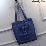 Women Large Capacity Jeans Bags Denim Shopping Bag Casual Handbags Totes