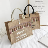 Women Large Capacity Tassel Shoulder Bag