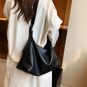 Women Large Capacity PU Leather Shoulder Bags Leisure Retro Crossbody Bags
