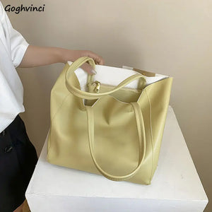 Women Large Capacity Shoulder Bags PU Leather Students School Book Handbags