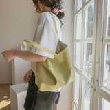 Women Large Capacity Shoulder Bags PU Leather Students School Book Handbags