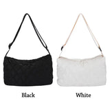 Women Large Capacity Shoulder Tote Bags Winter Cotton Padded Rhombus Pattern