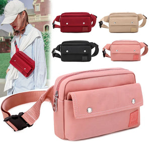 Women Sports Chest Bag Large Capacity Nylon Crossbody Phone Bag
