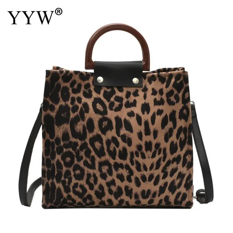 Leopard Print Large Tote Bag Women Shoulder Handbag Big Size Casual Shopping