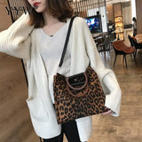 Leopard Print Large Tote Bag Women Shoulder Handbag Big Size Casual Shopping