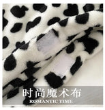 Cow Print Plush Shoulder Bag Soft Fuzzy Crossbody Purse