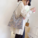 Large Size Sequin Shoulder Bag for Evening Party