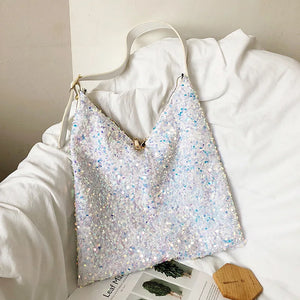 Large Size Sequin Shoulder Bag for Evening Party