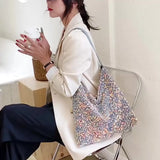 Large Size Sequin Shoulder Bag for Evening Party