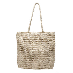 Women Large Woven Straw Beach Tote Shoulder Bag