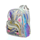 Glittering Clear Unicorn Backpack for Teenage Girls