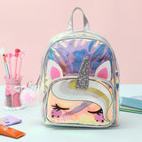 Glittering Clear Unicorn Backpack for Teenage Girls