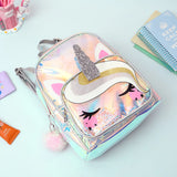 Glittering Clear Unicorn Backpack for Teenage Girls