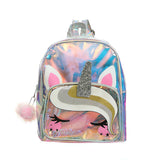 Glittering Clear Unicorn Backpack for Teenage Girls