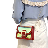 Holographic Crossbody Bag Laser Shoulder Handbag with Chain Strap