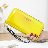 Women Laser Holographic Wallet Long Pu leather Purse Female Clutch