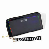 Women Laser Holographic Wallet Long Pu leather Purse Female Clutch