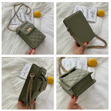 Women Lattice Crossbody Bags High PU Leather Shoulder Bag Mini Quilted Flap Hand