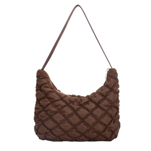 Women Lattice Pattern Quilted Underarm Bag Mini Top-handle Bag
