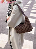 Women Lattice Pattern Quilted Underarm Bag Mini Top-handle Bag