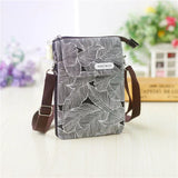 Women Leaf Large Screen Canvas Messenger Bag