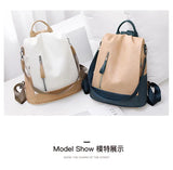 Women's Beige Khaki Leather Backpack