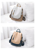 Women's Beige Khaki Leather Backpack