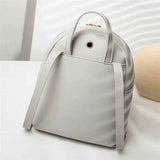 Women Leather Backpack Mini Panelled Bag Bookbag Mochila
