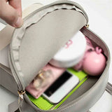 Women Leather Backpack Mini Panelled Bag Bookbag Mochila
