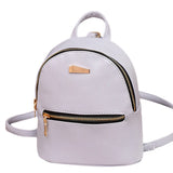 Women Leather Backpack School Rucksack College Solid Ladies Satchel