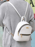 Women Leather Backpack School Rucksack College Solid Ladies Satchel