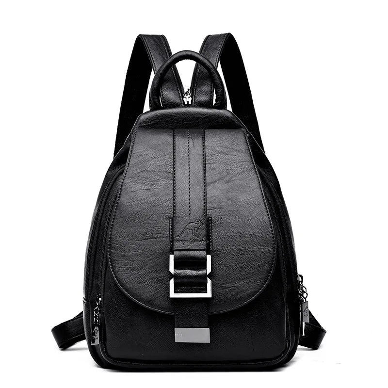 Women Leather Backpacks Female Shoulder Bag Travel Ladies Bagpack