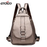 Women Leather Backpacks Female Shoulder Bag Travel Ladies Bagpack