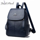 Vintage Leather Backpack for Women, School Bag for Girls