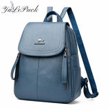 Vintage Leather Backpack for Women, School Bag for Girls