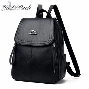 Vintage Leather Backpack for Women, School Bag for Girls