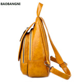 Women Leather Backpacks High Bagpack Ladies Female Pack Rucksacks For Girls