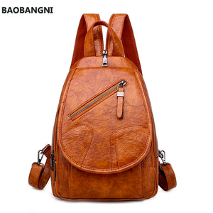 Women Leather Backpacks High Bagpack Ladies Female Pack Rucksacks For Girls